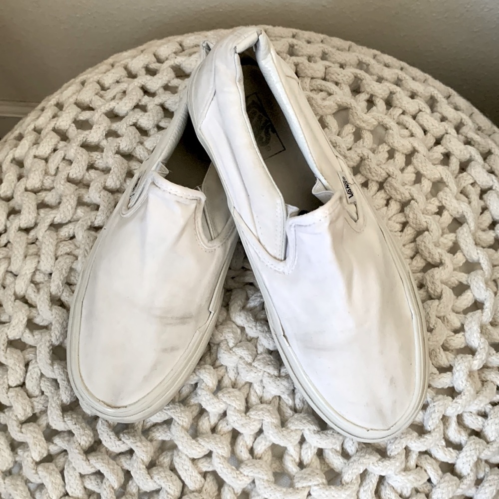 White slip-on Vans
